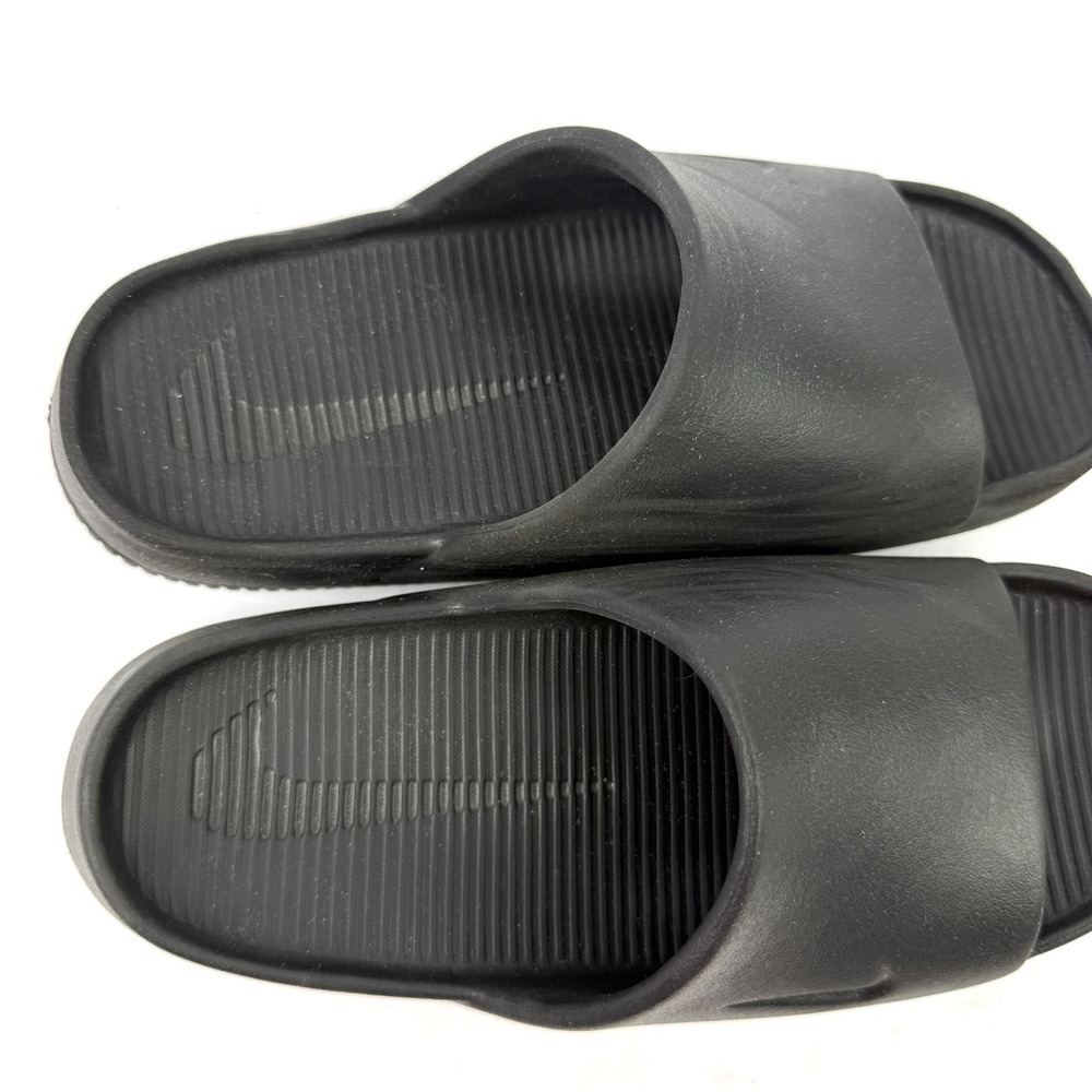 Nike Calm Slides Sandals Black Rubber Platform Womens 8 Slip On Mens 7 - Picture 5 of 8
